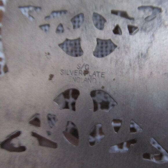 Silver Tart Server Silver Serving Utencils Silverplate England Hallmarked SO SC - Picture 4 of 4